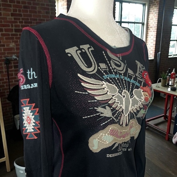 Double D Black Long Sleeve Graphic Top - Picture 13 of 14